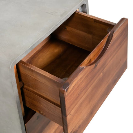 Table De Chevet Bois D'acacia Massif 40 X 30 X 50 Cm