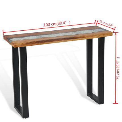 Table Console Teck 100 X 35 X 75 Cm