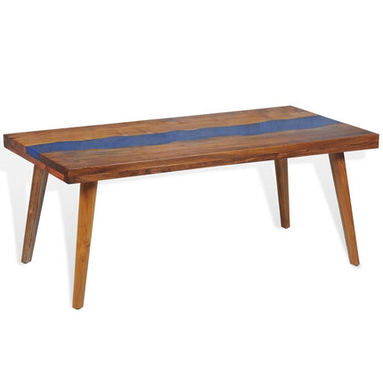 Table Basse Teck Résine 100X50X40 Cm