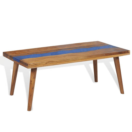 Table Basse Teck Résine 100X50X40 Cm