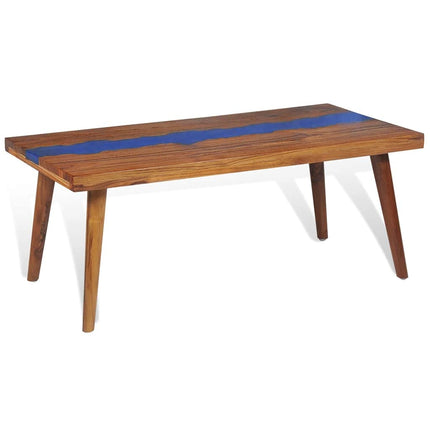 Table Basse Teck Résine 100X50X40 Cm