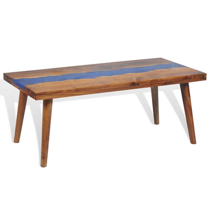 Table Basse Teck Résine 100X50X40 Cm
