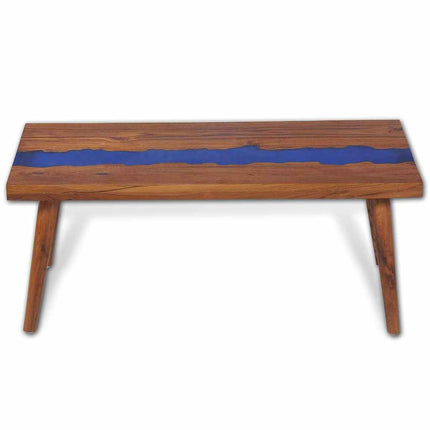 Table Basse Teck Résine 100X50X40 Cm