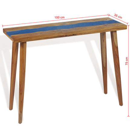 Table Console Teck Résine 100 X 35 X 75 Cm