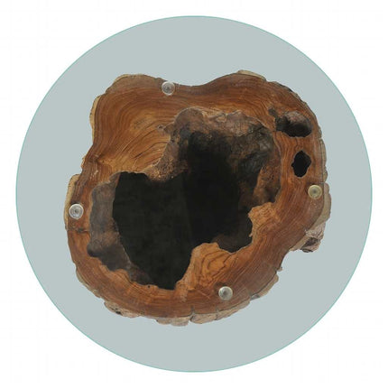 Table Basse Teck Verre 50X40 Cm