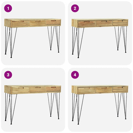 Table Console 120X35X76 Cm Teck Massif
