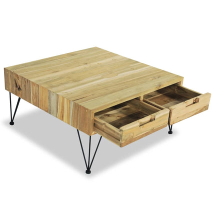 Table Basse 80X80X40 Cm Teck Massif