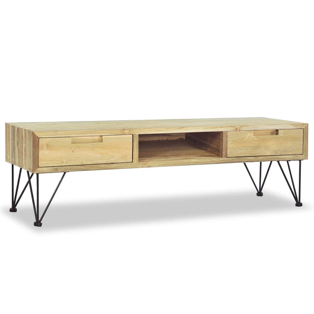 Meuble Tv 120X35X35 Cm Teck Massif