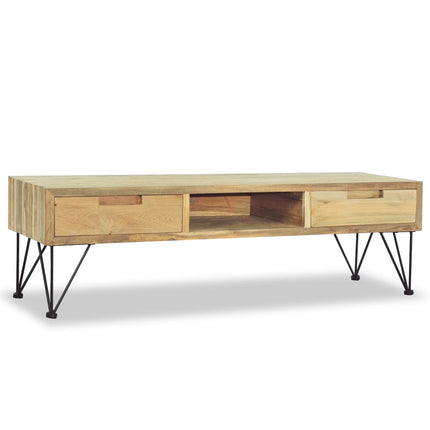 Meuble Tv 120X35X35 Cm Teck Massif