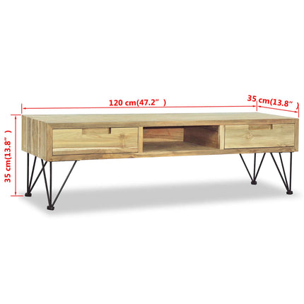 Meuble Tv 120X35X35 Cm Teck Massif