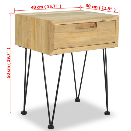 Table De Chevet 40X30X50 Cm Teck