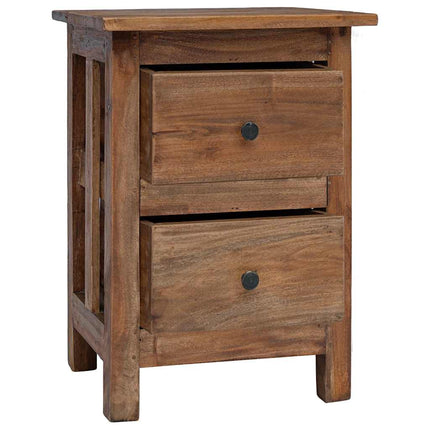 Table De Chevet Bois Massif D'acajou 40X30X51 Cm Gris