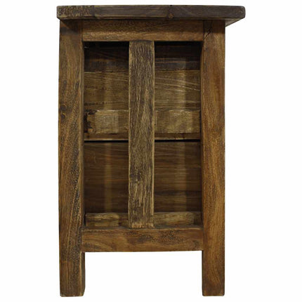 Table De Chevet Bois Massif D'acajou 40X30X51 Cm Gris
