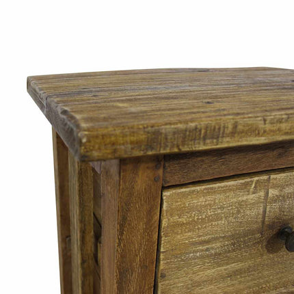 Table De Chevet Bois Massif D'acajou 40X30X51 Cm Gris
