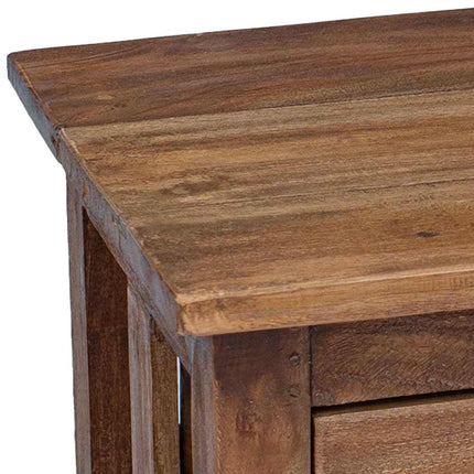 Table De Chevet Bois Massif D'acajou 40X30X51 Cm Gris