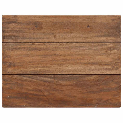 Table De Chevet Bois Massif D'acajou 40X30X51 Cm Gris