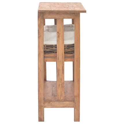 Table Console Bois D'acajou Massif 69X28X70 Cm Gris
