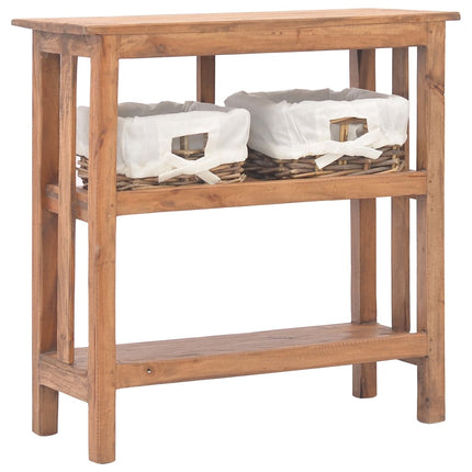 Table Console Bois D'acajou Massif 69X28X70 Cm Gris