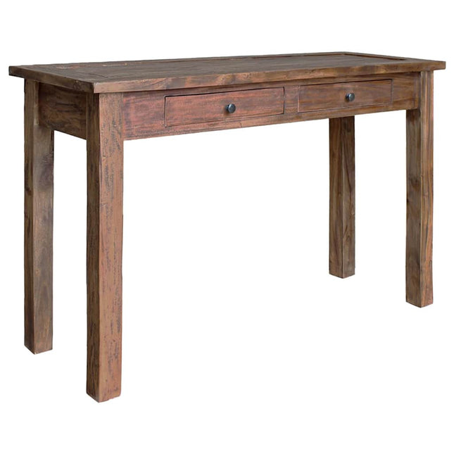 Table Console Bois D'acajou Massif 123X42X75 Cm Gris