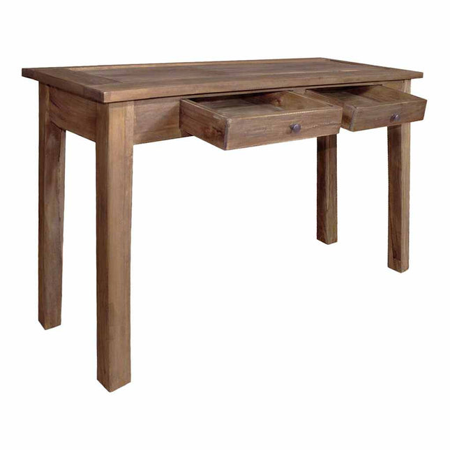 Table Console Bois D'acajou Massif 123X42X75 Cm Gris