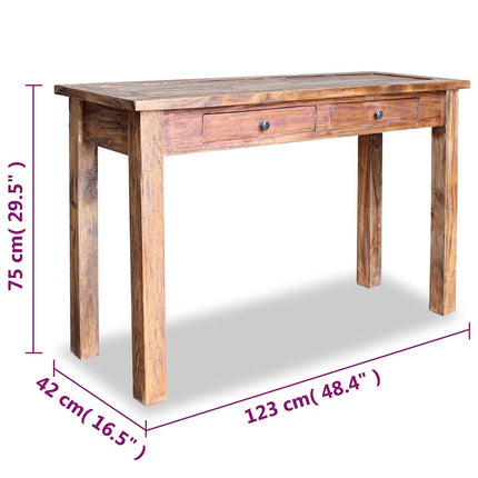 Table Console Bois D'acajou Massif 123X42X75 Cm Gris
