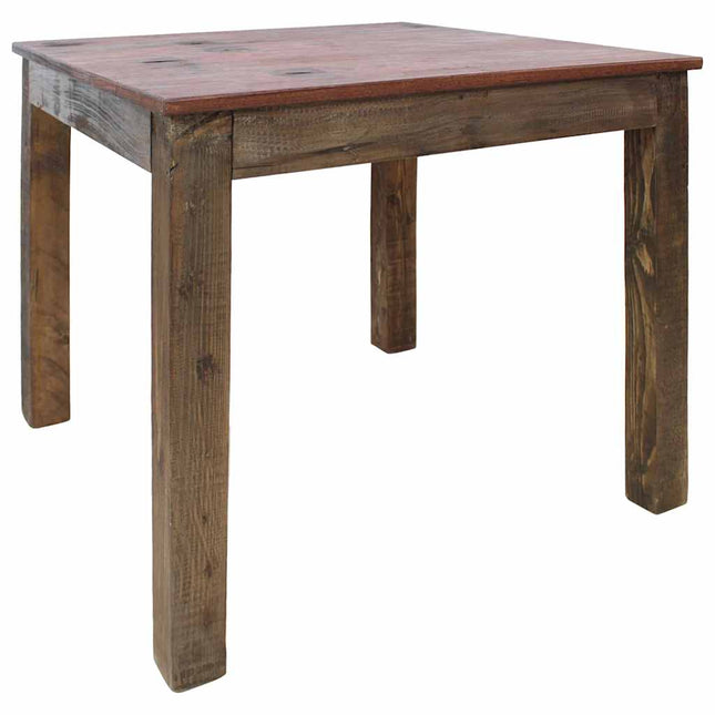 Table À Manger Bois De Récupération Mélangé 82X80X76 Cm Gris