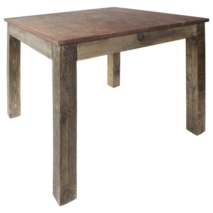 Table À Manger Bois De Récupération Mélangé 82X80X76 Cm Gris
