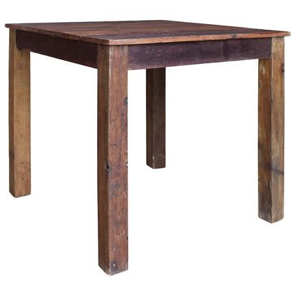 Table À Manger Bois De Récupération Mélangé 82X80X76 Cm Gris