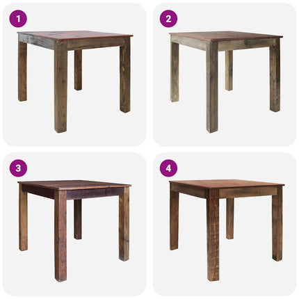 Table À Manger Bois De Récupération Mélangé 82X80X76 Cm Gris