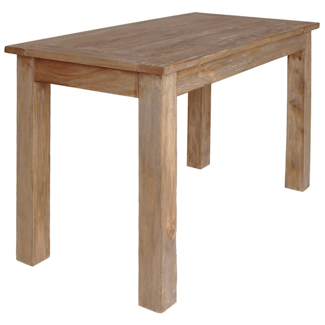 Table À Manger Bois D'acajou Massif 120X60X77 Cm Gris