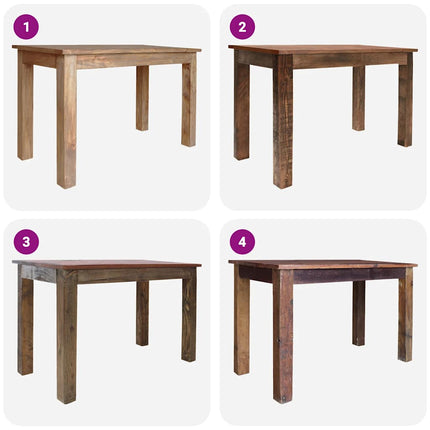 Table À Manger Bois D'acajou Massif 120X60X77 Cm Gris