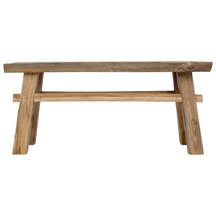 Banc Bois De Récupération Mélangé Et Teck Massif 100X28X43 Cm Gris