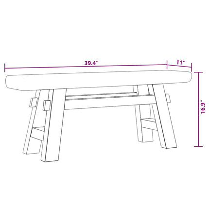 Banc Bois De Récupération Mélangé Et Teck Massif 100X28X43 Cm Gris