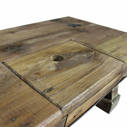 Table Basse Bois De Récupération Mélangé 90X50X35 Cm Gris