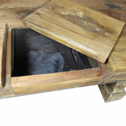 Table Basse Bois De Récupération Mélangé 90X50X35 Cm Gris