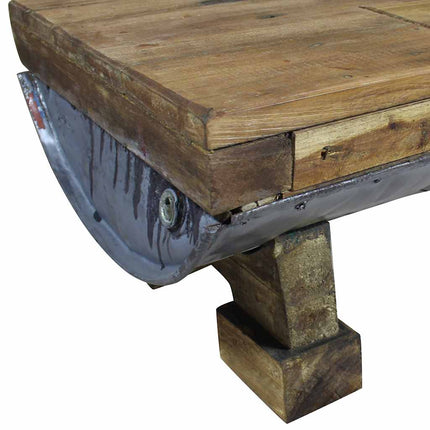 Table Basse Bois De Récupération Mélangé 90X50X35 Cm Gris