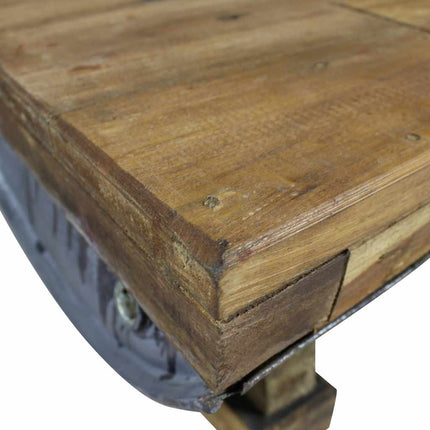 Table Basse Bois De Récupération Mélangé 90X50X35 Cm Gris