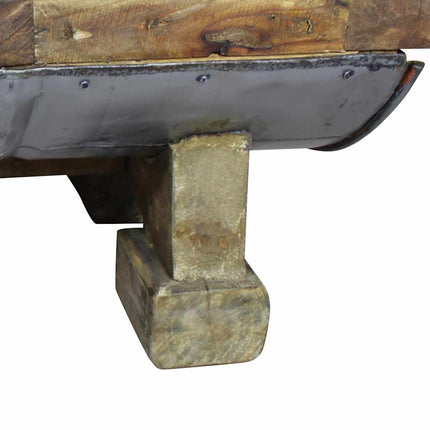 Table Basse Bois De Récupération Mélangé 90X50X35 Cm Gris