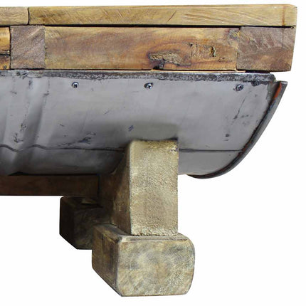 Table Basse Bois De Récupération Mélangé 90X50X35 Cm Gris