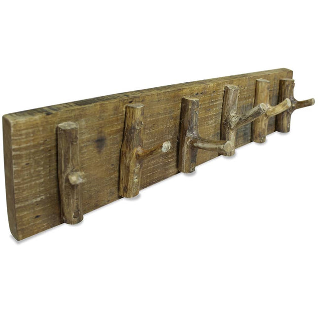 Porte-Manteau Bois De Récupération Mélangé 60X15 Cm Gris