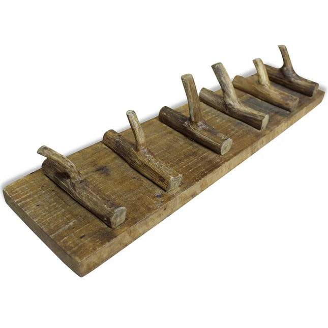 Porte-Manteau Bois De Récupération Mélangé 60X15 Cm Gris