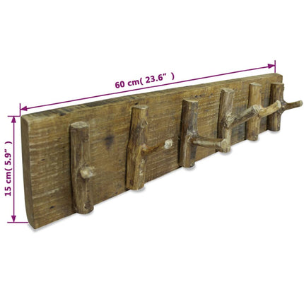 Porte-Manteau Bois De Récupération Mélangé 60X15 Cm Gris