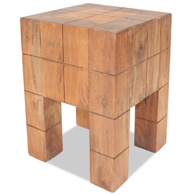 Tabouret Bois D'acajou Massif Gris