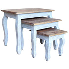 Ensemble De Tables Gigognes 3 Pcs Bois D'acajou Massif Gris
