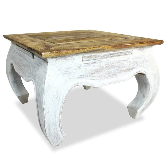 Table D'appoint Bois D'acajou Massif 50X50X35 Cm Gris