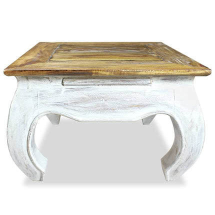 Table D'appoint Bois D'acajou Massif 50X50X35 Cm Gris