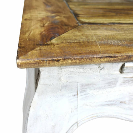 Table D'appoint Bois D'acajou Massif 50X50X35 Cm Gris