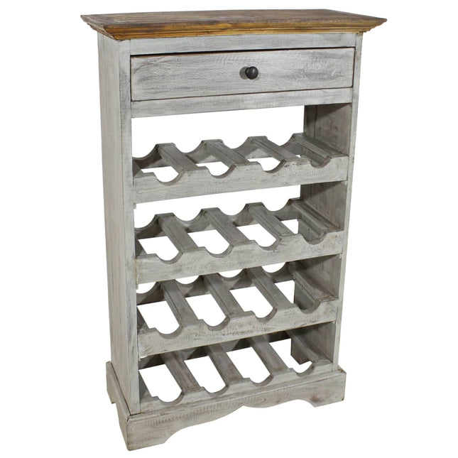 Casier À Bouteilles Bois D'acajou Massif 55X23X85 Cm Gris