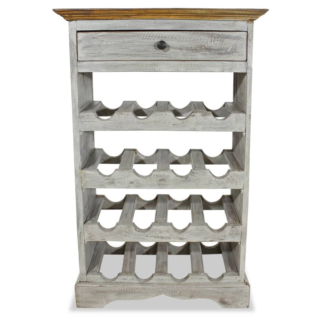 Casier À Bouteilles Bois D'acajou Massif 55X23X85 Cm Gris