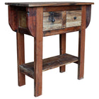 Table Console Bois De Récupération Mélangé 80X35X80 Cm Gris